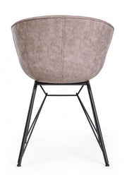 Silla Warhol vintage polipiel beige 59 x 54,5 x 80 cm