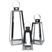 Farol cuadrado metal plata 1-3 cm20,5x20h47