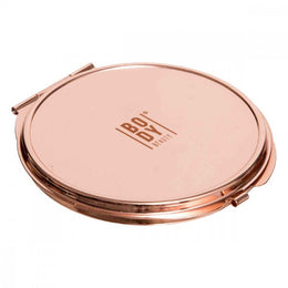 Espejo de bolsillo en metal rosa