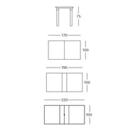 Mesa de lino exterior extensible 170x100x75H cm PER3 Scab