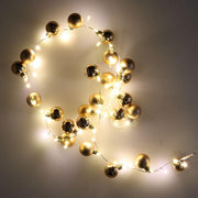 Alambre esfera cobre luz 48 led blanco calido alimentacion fija cm ø4x120