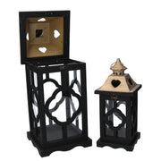 Farol de madera 1-2 negro cm21x21h50