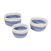 Cesta tela 1-3 azul blanco redonda cmø20h9