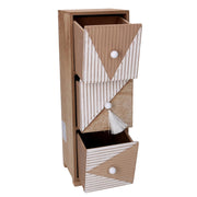 Mueble contenedor rectangular de madera marrón con 3 cajones cm11,5x11,5h34