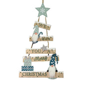 Escritura madera gnomo verde agua cm24,5x0,7x63