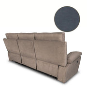 Sofá Milano 3 plazas 2 sillones reclinables manual gris