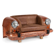 Sofá Ambassador en piel marrón 159x65x75h cm