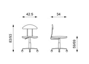 Sedia en polipropileno azul 34x42,5x83/93h cm