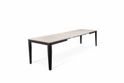 Mesa extensible cemento blanco-negro 80 cm x 130- 290 cm H. 76 cm