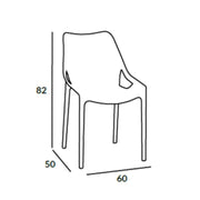 Silla polipropileno blanco BILROS 60x50x h82 cm