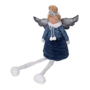 Ángel sentado en tela azul cm20x12h46