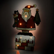 Papa noel madera con 7 led cm28x3h43