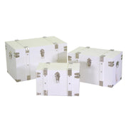 Baúl de madera 1-3 blanco rectangular