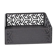 Servilletero cuadrado flechas gris oscuro metal cm16,5x16,5x6