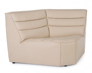 Sillón de esquina beige en madera de estilo de diseño.