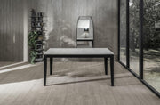 Mesa extensible cemento blanco-negro 90 cm x 156- 316 cm H. 76 cm