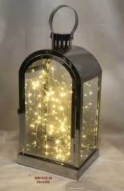 Farol led metal negro cm20,2x15,2h38,5-46