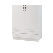 Armario 2 puertas con cajones en Fresno Blanco Cm 91x52xH 210