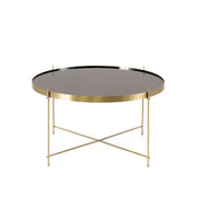Mesa de cristal de metal negro cm 70 x 70 xh 40