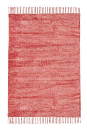 Alfombra Viscosa Estilo Étnico Rojo Coral BELIZE 140x200 cm