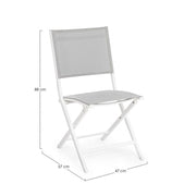 Silla de exterior en aluminio Blanco Gris ELIN 47x57x h88 cm