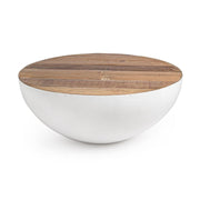 Mesita design style blanca de madera reciclada cm Ø90 - 38