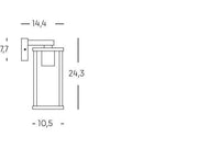 Aplique inferior E27 línea dorada negro