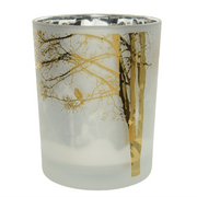 Portavelas de cristal dorado Ø10 x H 12,5 cm