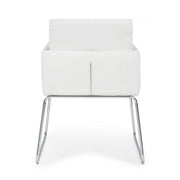 Silla con reposabrazos en símil piel Blanco SIXTY 60x54x h80.5 cm