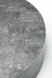 Mesa de centro moderna de piedra gris cm 85 x 85 xh 28
