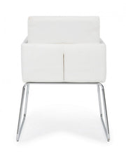 Silla con reposabrazos en símil piel Blanco SIXTY 60x54x h80.5 cm