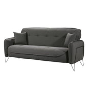 Sofá cama de tres plazas en tejido CROWN Gris 215x94x h98 cm