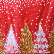 Camino de mesa rojo con árboles cm32x182x0,5