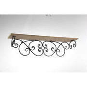 Estante de metal con top de madera 66 x 13 x 17 h