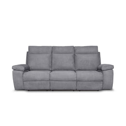 Sofá Milano 3 plazas 2 sillones reclinables manual gris