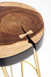 Taburete de bar de madera dorada estilo Atmosphere