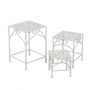 Pedestal metálico jessica 1-3 pincel blanco cuadrado cm30x30h43