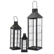 Farol cuadrado metal negro 1-3 cm26x26h87,5
