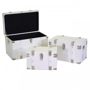 Baúl de madera 1-3 blanco rectangular