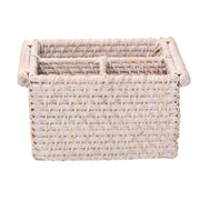 Organizador rattan algarve blanco rectangular 3 compartimentos cm20/23x15h12,5