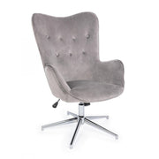 Sillón contemporáneo Farida en terciopelo gris