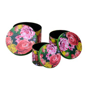 Caja redonda de ecopiel 1-3 multicolor cmø27h17,5