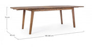 Mesa extensible para exterior en madera VARSAVIA 180 - 240x90x h76 cm