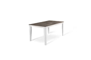 Mesa extensible gris cemento-metal blanco 80 cm x 130-290 cm Alt. 76 cm
