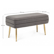 Banco container gris oscuro con pies 79,5x37,5x42h cm