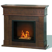 Bioetanol chimenea de bioetana desde el suelo Cambridge en madera marrón 110x37x H102 cm
