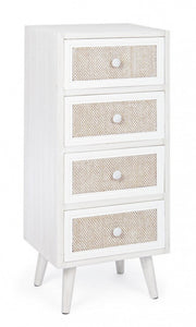 Cómoda de dormitorio de cuatro cajones Blanco MONTIEL 38x30,5x h91 cm
