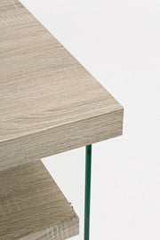 Escritorio bilbao de madera y vidrio templado 120x50x76h cm
