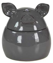 Caja de cerámica gris oscuro ca-5657 cm. 16,5 x 16,5 h 18