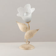 Lámpara de mesa en hierro Ivory Gold una luz Alabastro Blanco vidrio 19x h36 cm